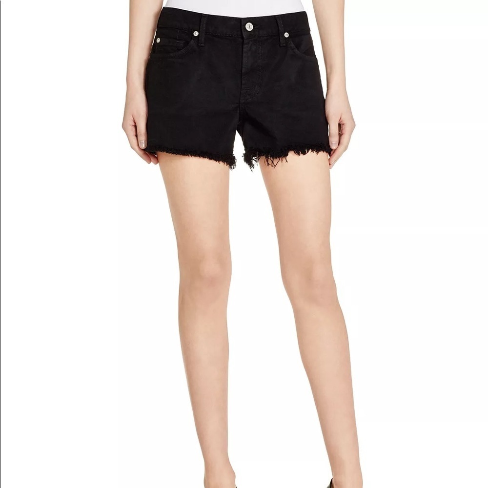 7 For All Mankind Denim Cutoff Shorts in Black